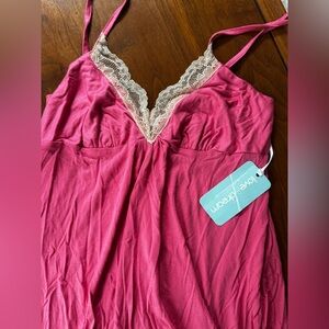 Pink vintage Lace-Trim Chemise Slip